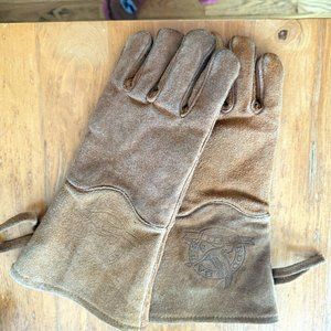 Vintage Eddie Bauer Leather Suede Winter Gloves Tan Brown